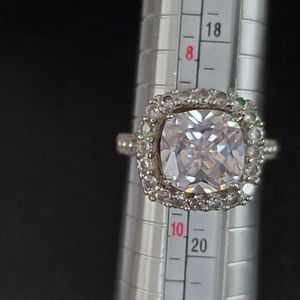 Silver & White Topaz Halo Ring